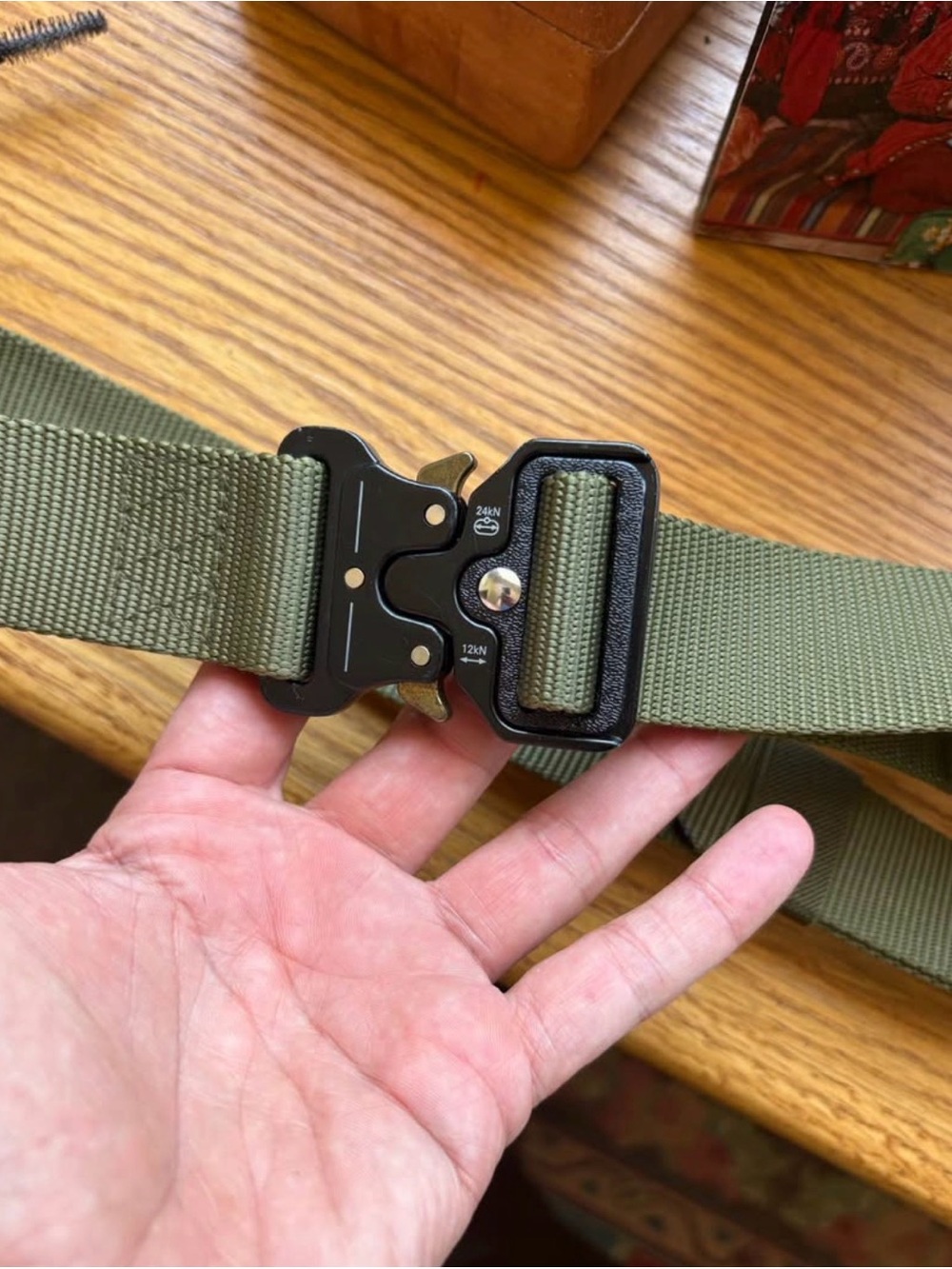 SupSindy Belt Military Tactical Cool Guy Belt Large Green Canvas Regular fits 36